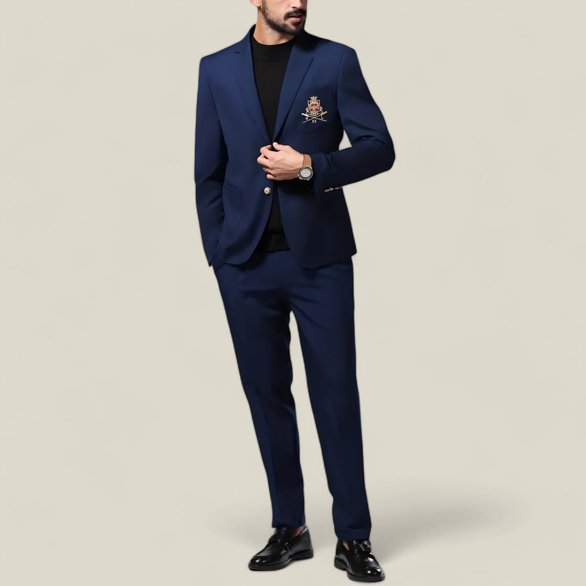 Horford | Edles Herrenanzugset im Britischen Stil – Blazer & Hose - Blau - Horford | Edles Herrenanzugset im Britischen Stil – Blazer & Hose - €25 - Concept FashionLab