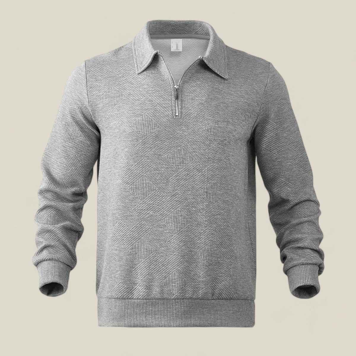 Cosmo | Herren Henley-Pullover mit Zipper – Ideal für Frühling & Herbst - Hellgrau - Cosmo | Herren Henley-Pullover mit Zipper – Ideal für Frühling & Herbst - €25 - Concept FashionLab