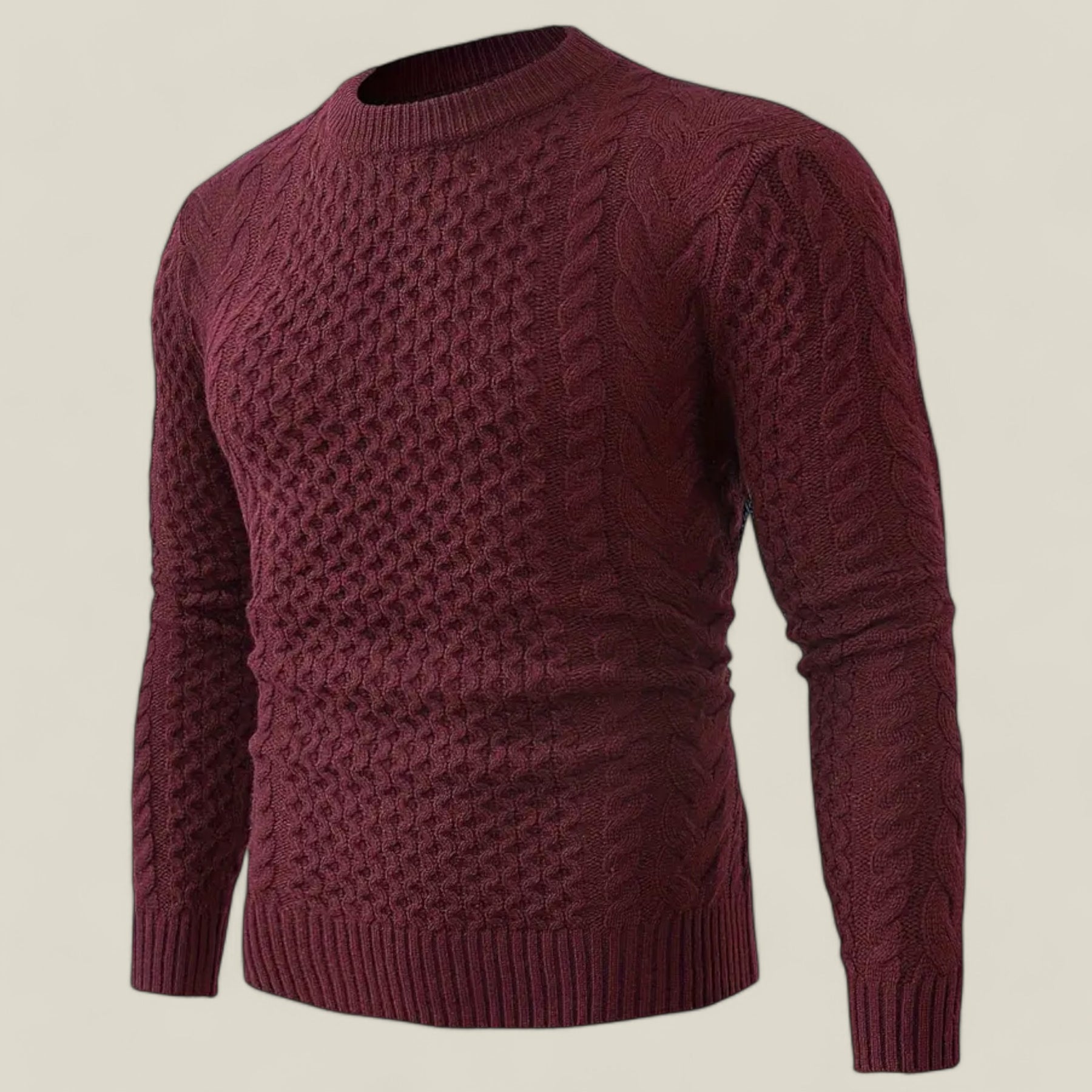 Hartwell | Herren-Strickpullover mit Twist-Struktur – Vielseitig & Geschenkidee - Burgund - Hartwell | Herren-Strickpullover mit Twist-Struktur – Vielseitig & Geschenkidee - €25 - Concept FashionLab