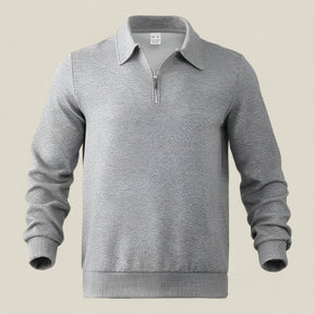 Max | Herren Henley Pullover mit Muster – Herbst-/Winterkomfort - Grau - Max | Herren Henley Pullover mit Muster – Herbst-/Winterkomfort - €25 - Concept FashionLab