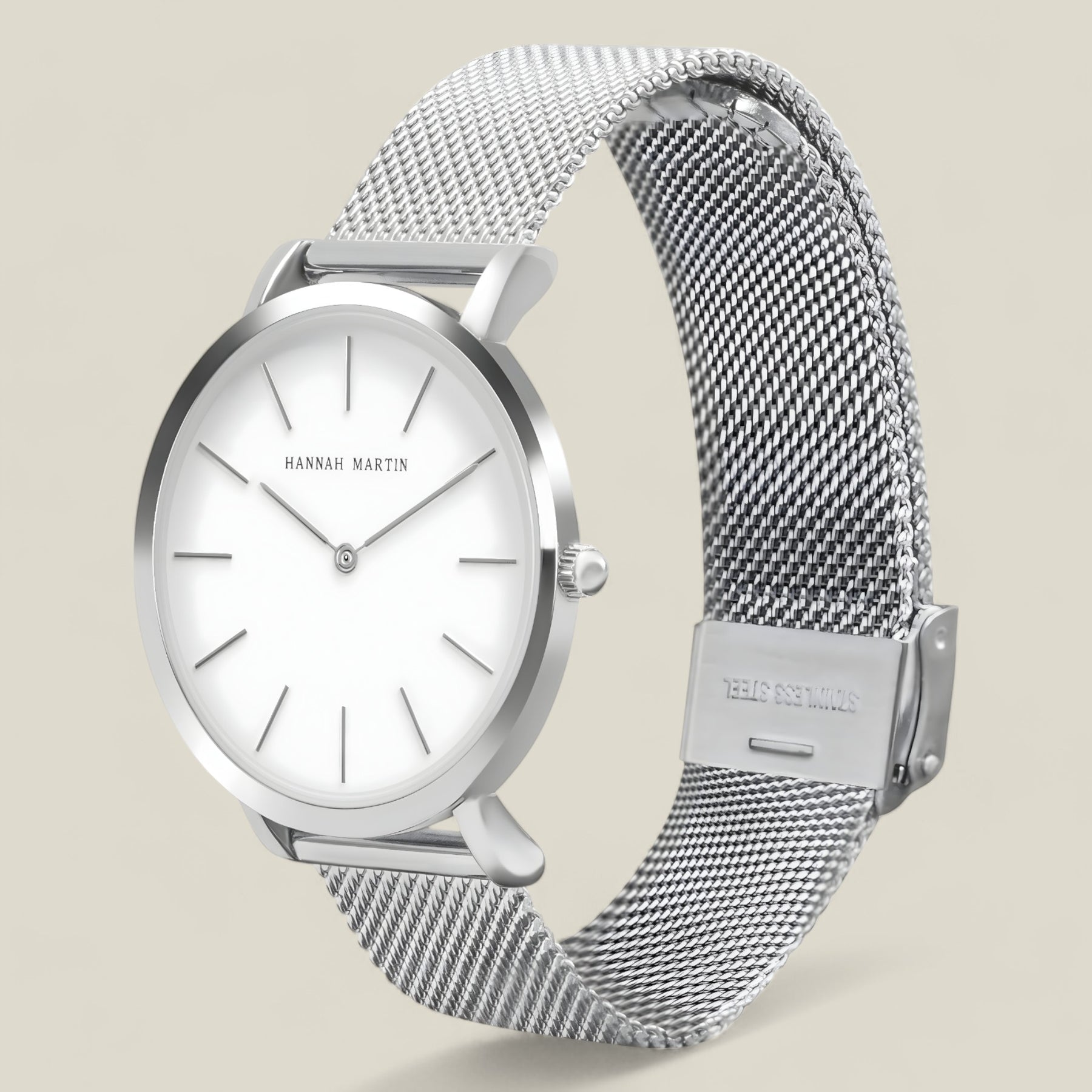 Lily | Round Silver Watch - Mühelose Eleganz - - Lily | Round Silver Watch - Mühelose Eleganz - €25 - Concept FashionLab