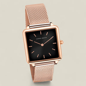 Ava | Quadratische Rose Gold Uhr - Trendy Mesh Strap - - Ava | Quadratische Rose Gold Uhr - Trendy Mesh Strap - €25 - Concept FashionLab