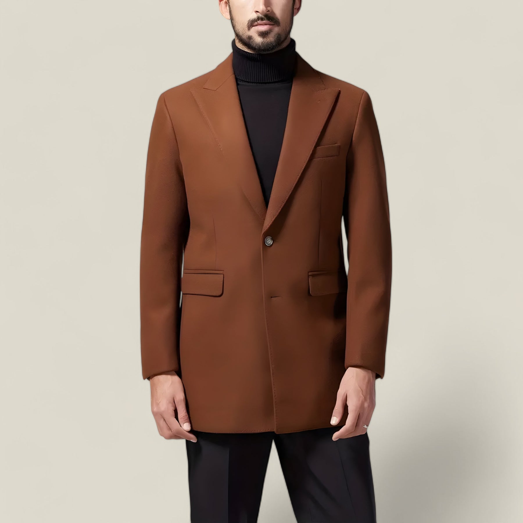 Adrian | Eleganter Herren-Mantel – Vintage Stil mit Knöpfen - Braun - Adrian | Eleganter Herren-Mantel – Vintage Stil mit Knöpfen - €25 - Concept FashionLab