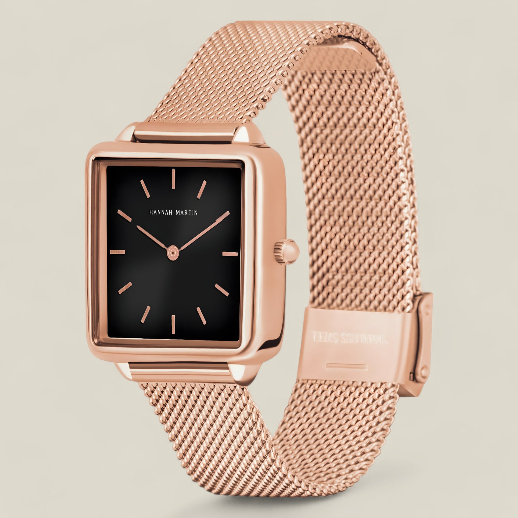 Ava | Quadratische Rose Gold Uhr - Trendy Mesh Strap - - Ava | Quadratische Rose Gold Uhr - Trendy Mesh Strap - €25 - Concept FashionLab