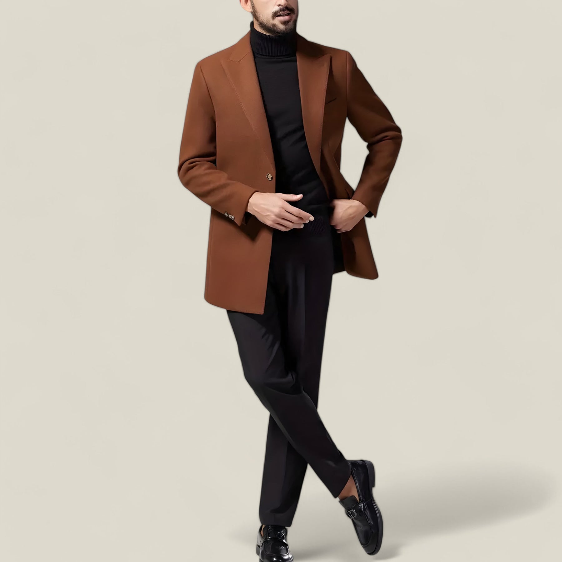 Adrian | Eleganter Herren-Mantel – Vintage Stil mit Knöpfen - - Adrian | Eleganter Herren-Mantel – Vintage Stil mit Knöpfen - €25 - Concept FashionLab