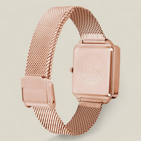 Ava | Quadratische Rose Gold Uhr - Trendy Mesh Strap - - Ava | Quadratische Rose Gold Uhr - Trendy Mesh Strap - €25 - Concept FashionLab