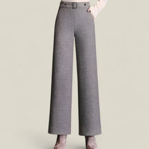 Olivia | Wollhose - Dicke und kuschelige Straight Leg Pants - Khaki - Olivia | Wollhose - Dicke und kuschelige Straight Leg Pants - €25 - Concept FashionLab