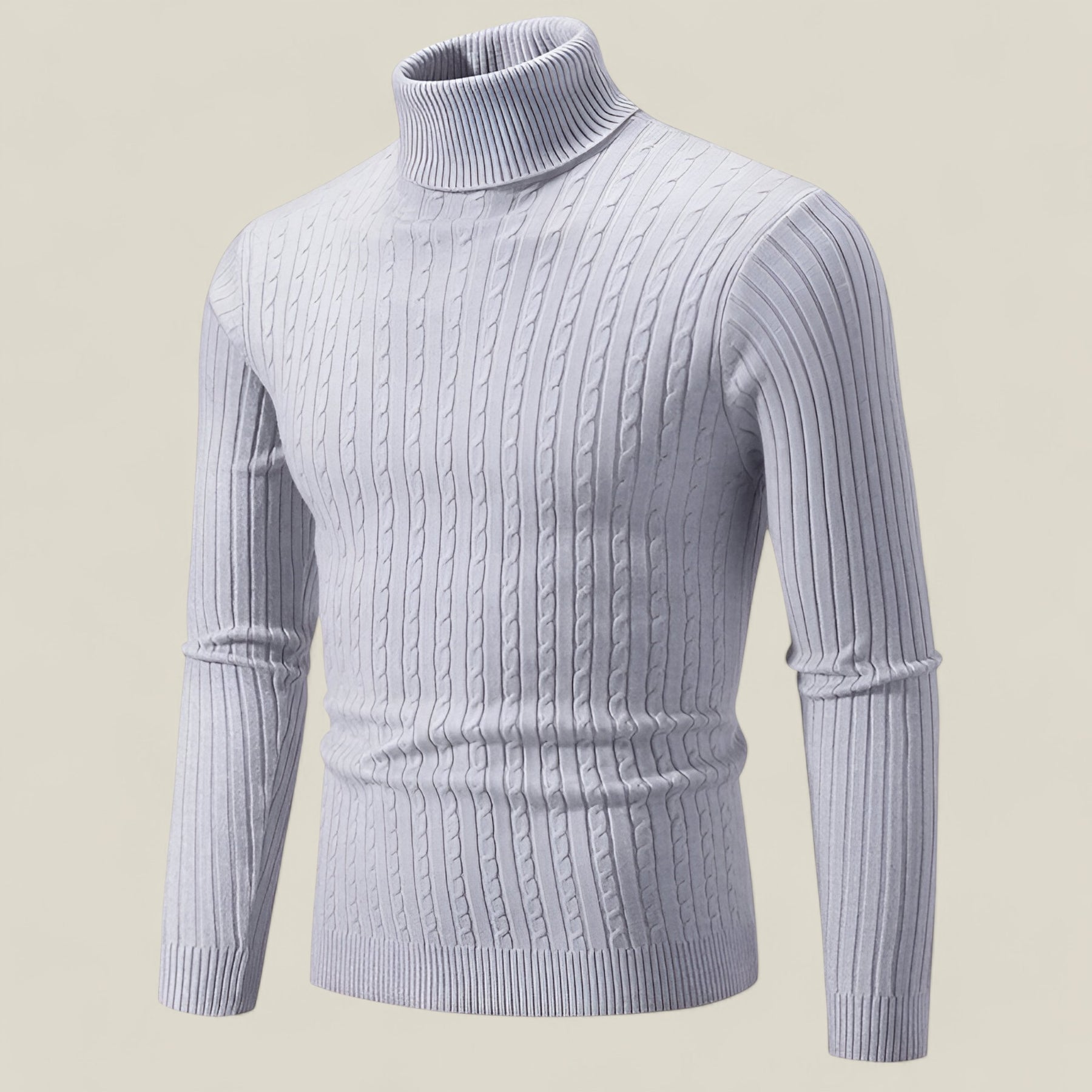 Hex | Herren Rollkragenpullover – Lässige Wärme für den Winter Outdoor - Hellgrau - Hex | Herren Rollkragenpullover – Lässige Wärme für den Winter Outdoor - €25 - Concept FashionLab