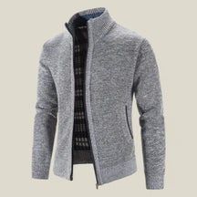 Lukas | Herren Strickjacke mit Fleece - Warm und Stilvoll - Hellgrau - Lukas | Herren Strickjacke mit Fleece - Warm und Stilvoll - €25 - Concept FashionLab