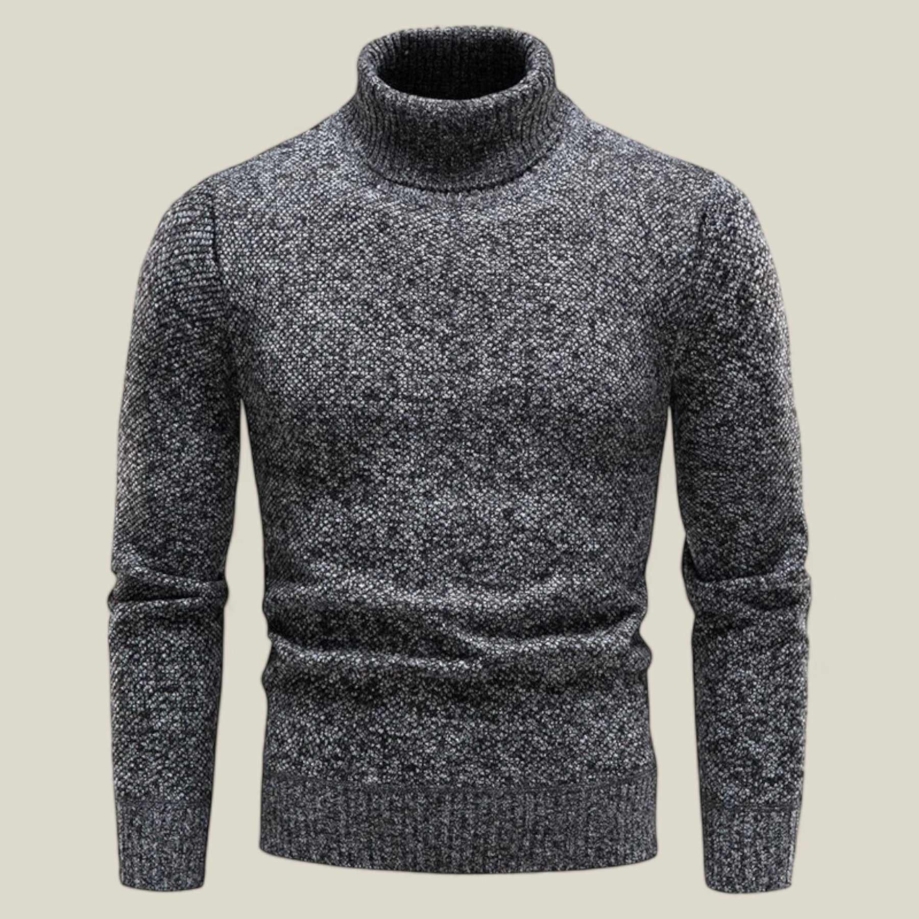 Adam | Herren Rollkragen-Fleecepullover – Warmer Slim Fit für Herbst/Winter - Grau - Adam | Herren Rollkragen-Fleecepullover – Warmer Slim Fit für Herbst/Winter - €25 - Concept FashionLab