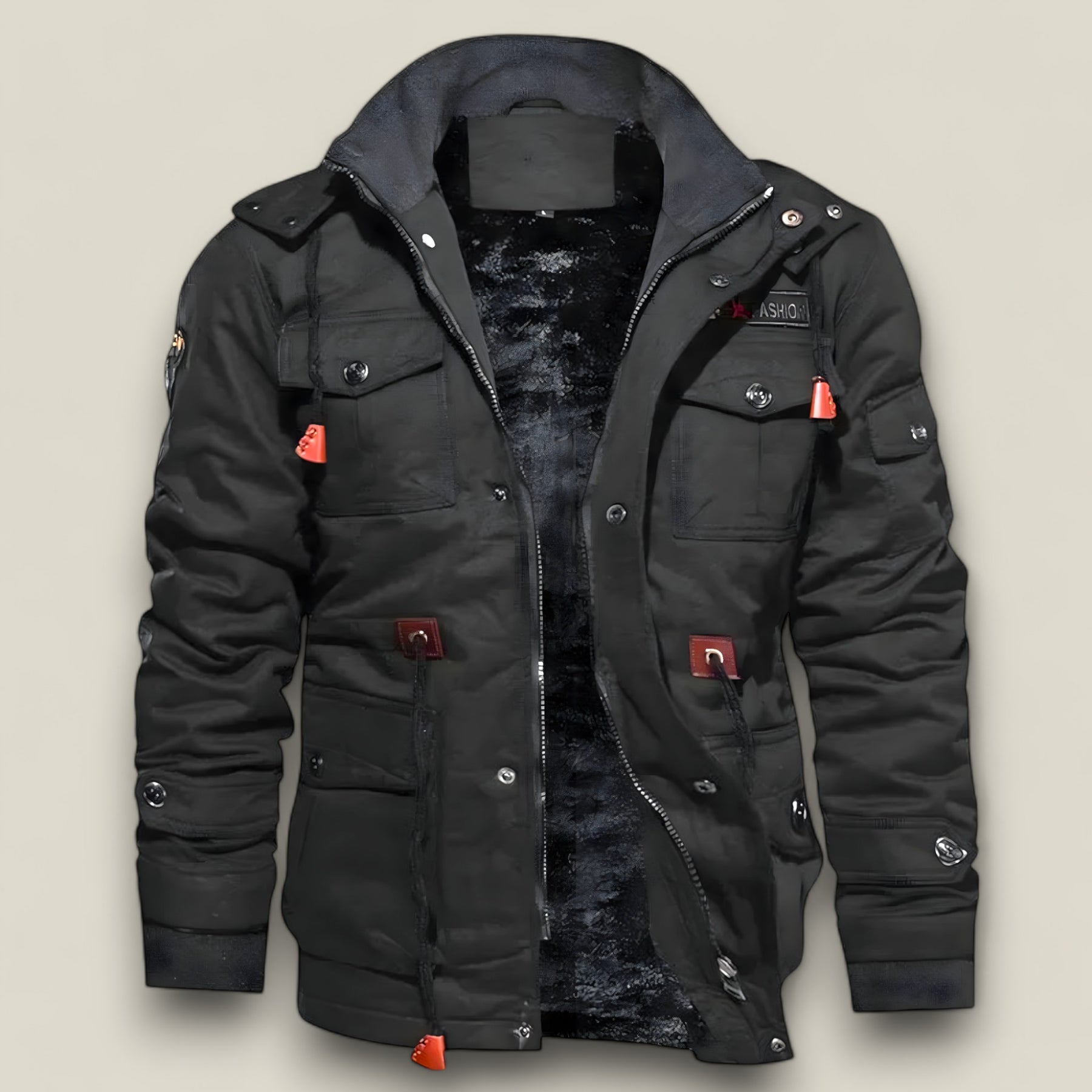 Cillian | Taktische Bomberjacke für Herren - Wärme und Vielseitigkeit für den Winter - Schwarz - Cillian | Taktische Bomberjacke für Herren - Wärme und Vielseitigkeit für den Winter - €25 - Concept FashionLab