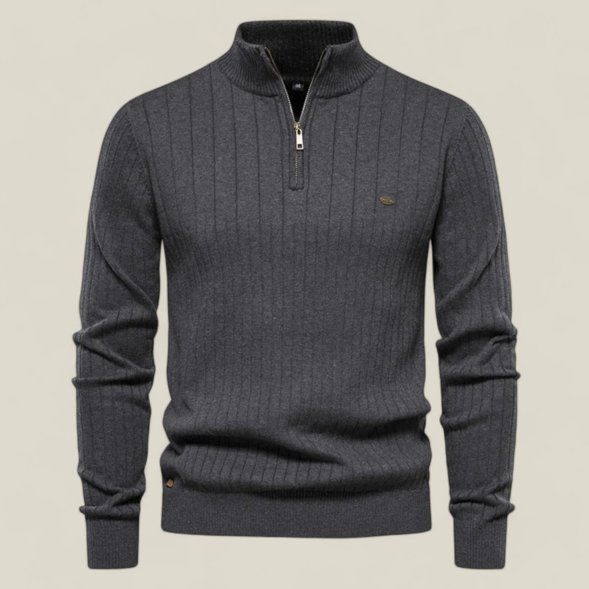 Benito | Hochwertiger Pullover mit Reißverschluss für Herren - Dunkelgrau - Benito | Hochwertiger Pullover mit Reißverschluss für Herren - €25 - Concept FashionLab