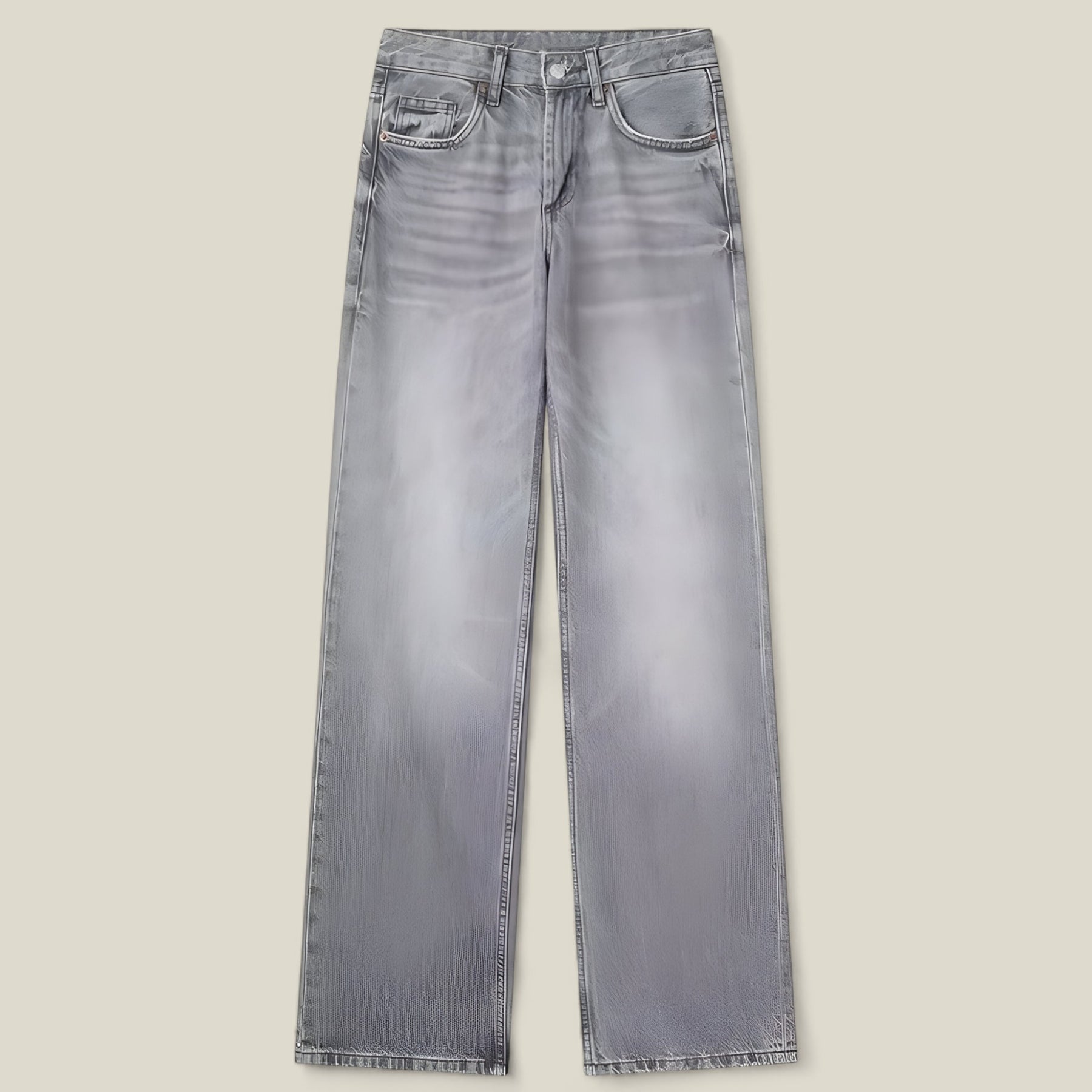 Zixuan | Damen Denim Jeans - Baggy Streetwear - Grau - Zixuan | Damen Denim Jeans - Baggy Streetwear - €25 - Concept FashionLab