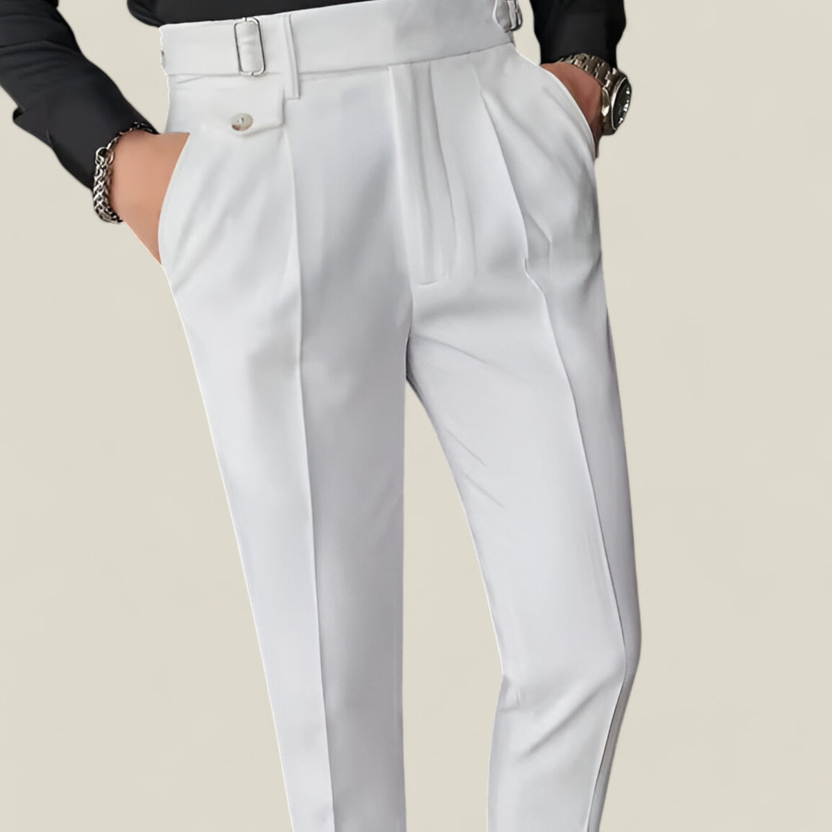 Jakob | Britischer Stil Slim Fit Hose - Business Casual Eleganz - Weiß - Jakob | Britischer Stil Slim Fit Hose - Business Casual Eleganz - €25 - Concept FashionLab