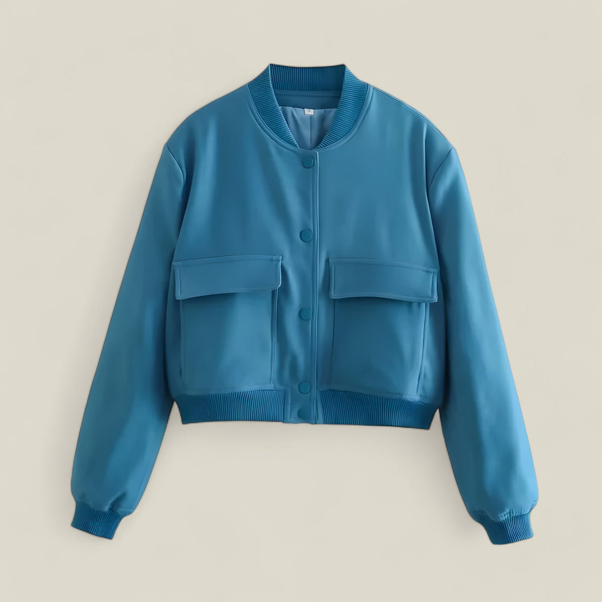 Skyler | Damen Aviator Bomberjacke – Cropped Herbst/Winter - Blau - Skyler | Damen Aviator Bomberjacke – Cropped Herbst/Winter - €25 - Concept FashionLab