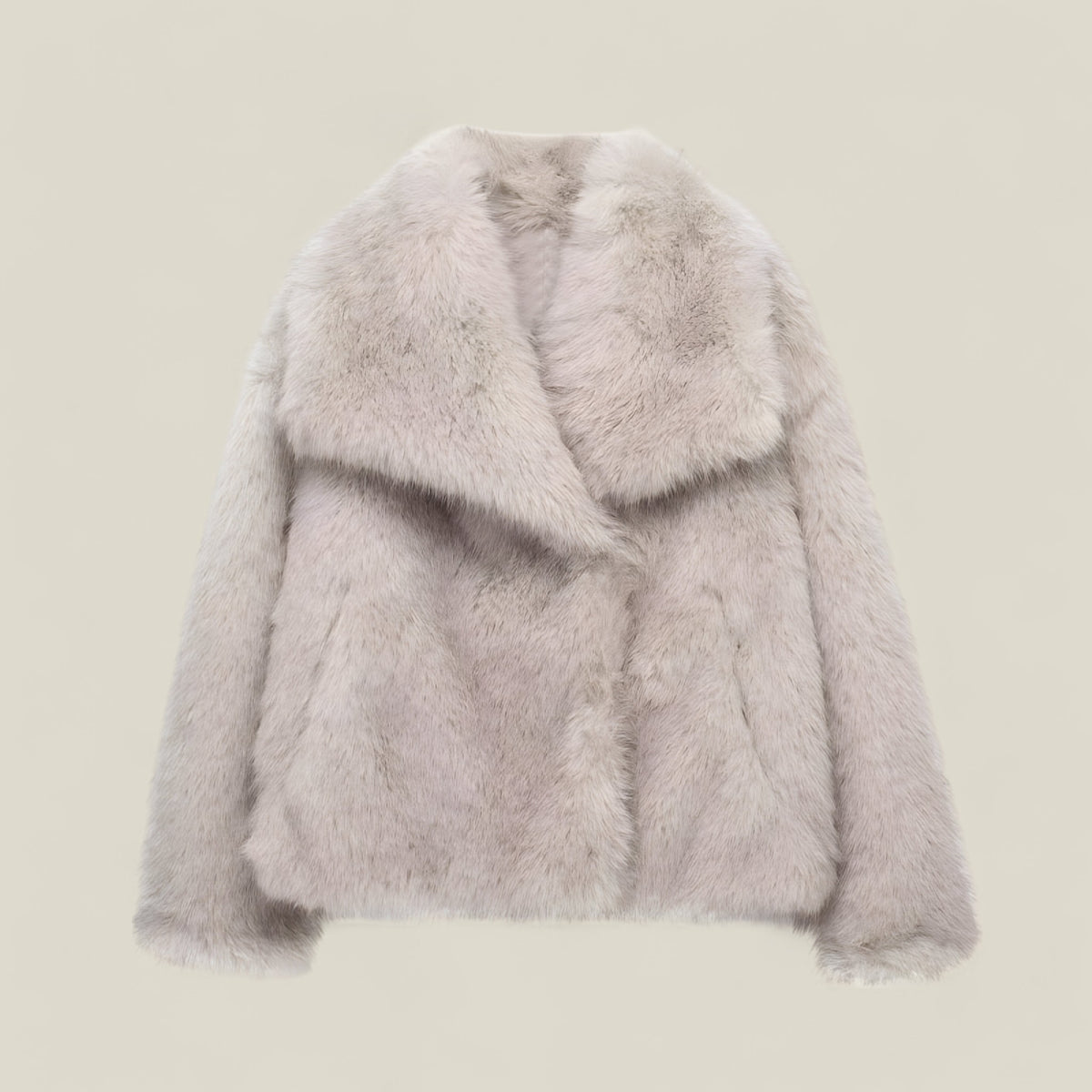 Lena | Schwarzer Faux-Fur-Mantel – Eleganz und Wärme für den Herbst und Winter - Grau - Lena | Schwarzer Faux-Fur-Mantel – Eleganz und Wärme für den Herbst und Winter - €25 - Concept FashionLab