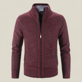 Lukas | Herren Strickjacke mit Fleece - Warm und Stilvoll - Burgund - Lukas | Herren Strickjacke mit Fleece - Warm und Stilvoll - €25 - Concept FashionLab