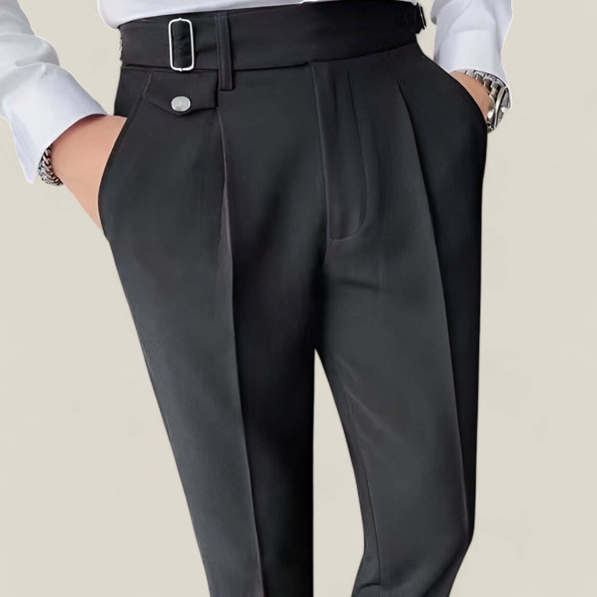 Jakob | Britischer Stil Slim Fit Hose - Business Casual Eleganz - Schwarz - Jakob | Britischer Stil Slim Fit Hose - Business Casual Eleganz - €25 - Concept FashionLab