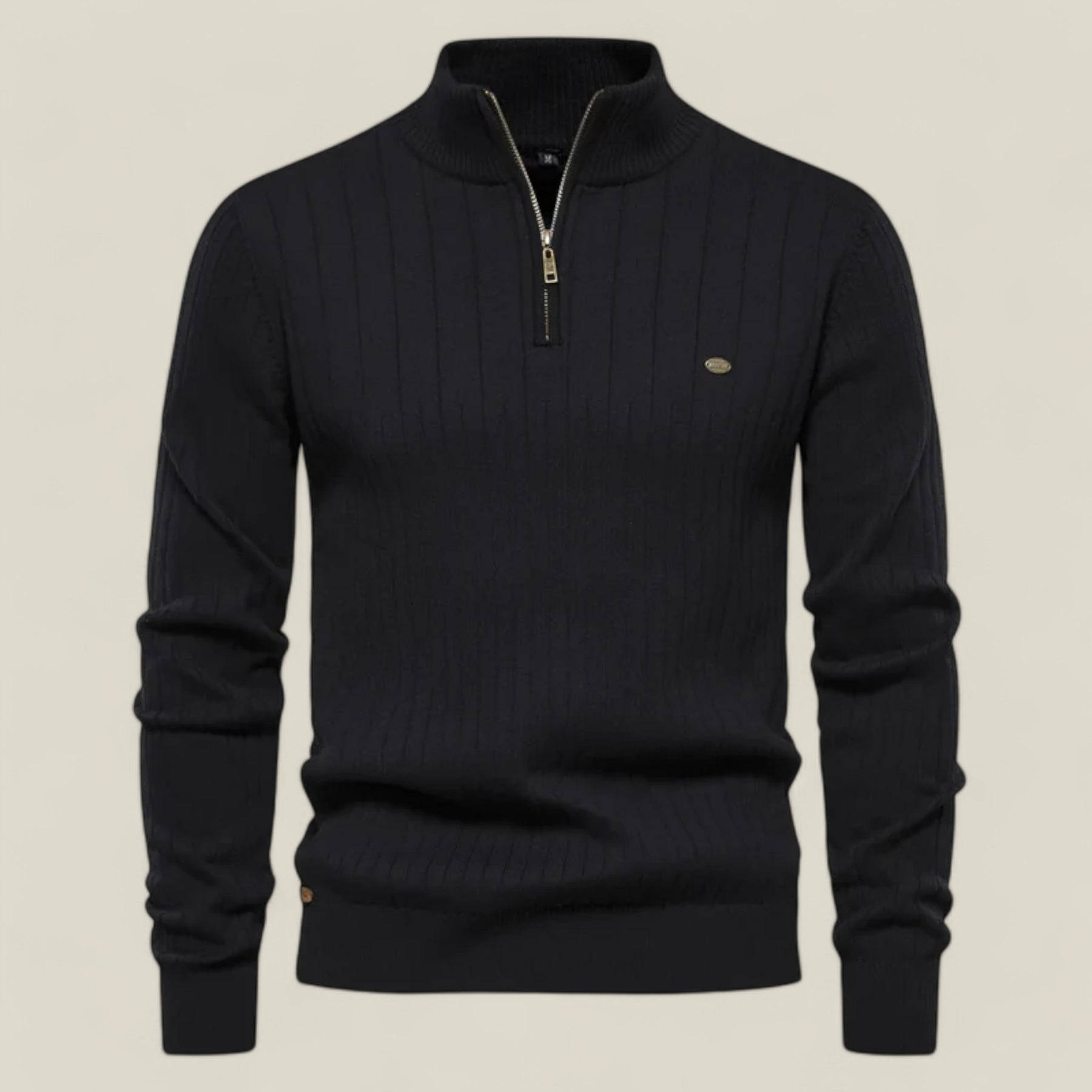 Benito | Hochwertiger Pullover mit Reißverschluss für Herren - Schwarz - Benito | Hochwertiger Pullover mit Reißverschluss für Herren - €25 - Concept FashionLab