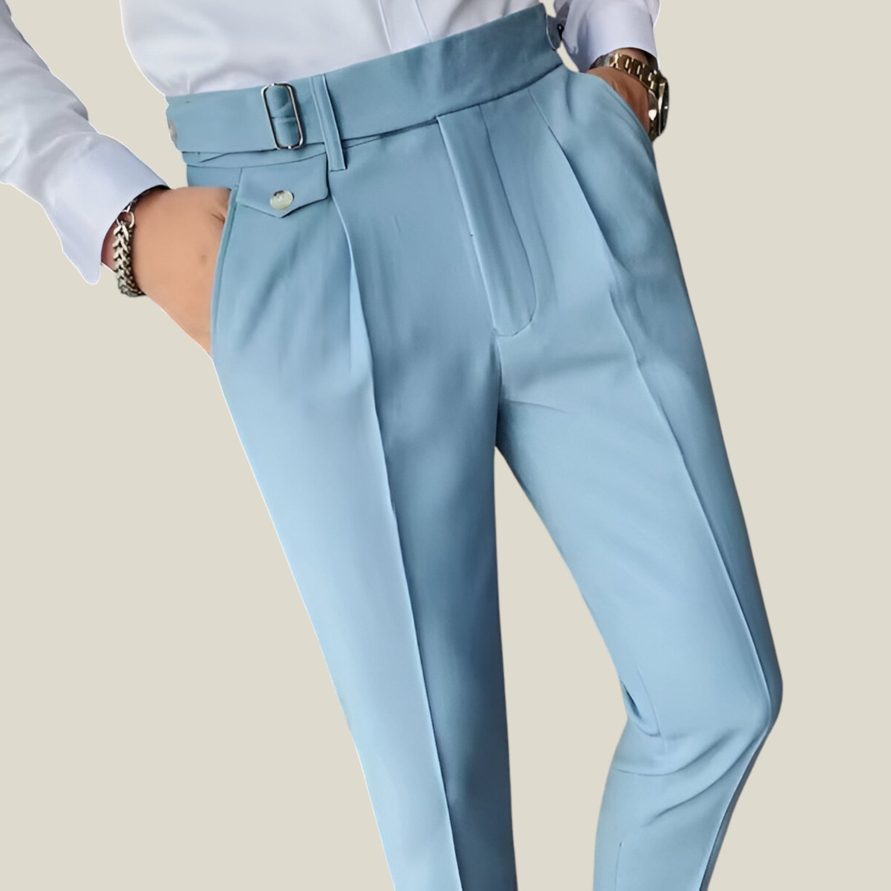 Jakob | Britischer Stil Slim Fit Hose - Business Casual Eleganz - Himmelblau - Jakob | Britischer Stil Slim Fit Hose - Business Casual Eleganz - €25 - Concept FashionLab