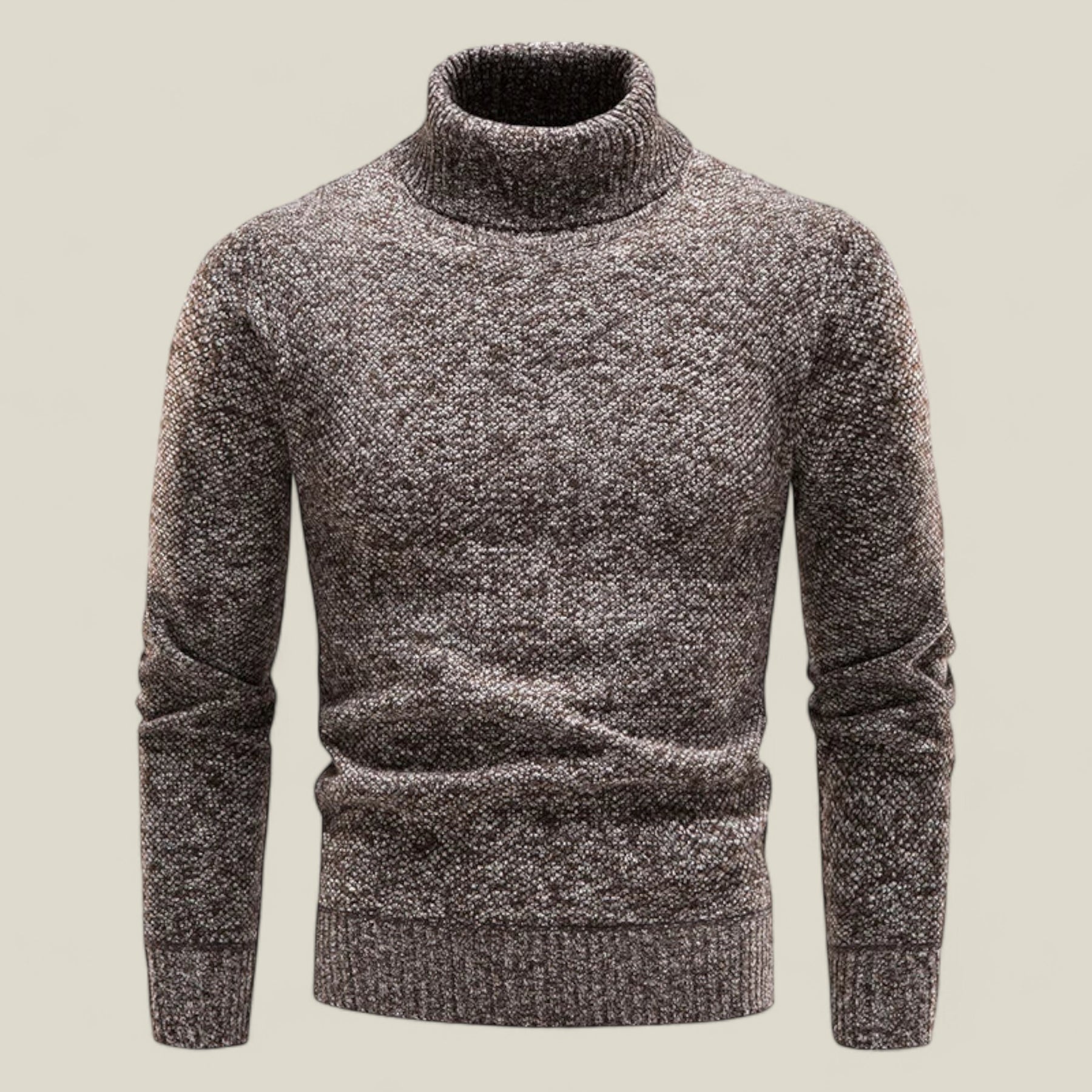 Adam | Herren Rollkragen-Fleecepullover – Warmer Slim Fit für Herbst/Winter - Braun - Adam | Herren Rollkragen-Fleecepullover – Warmer Slim Fit für Herbst/Winter - €25 - Concept FashionLab