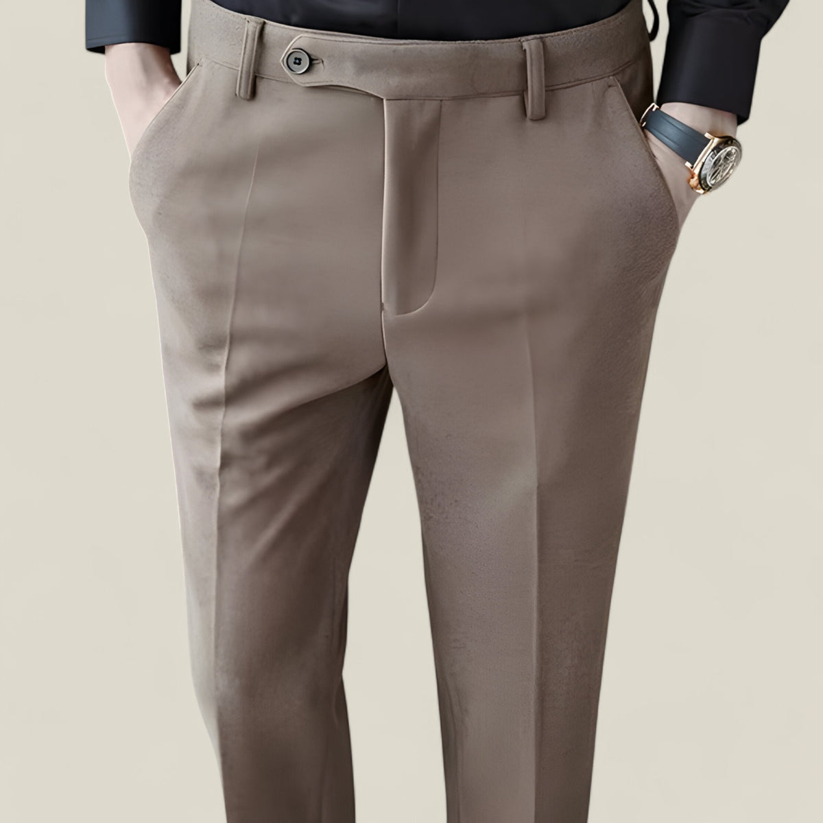 Adam | Slim Fit Wollhose - Luxuskomfort für Herbst & Winter - Khaki - Adam | Slim Fit Wollhose - Luxuskomfort für Herbst & Winter - €25 - Concept FashionLab