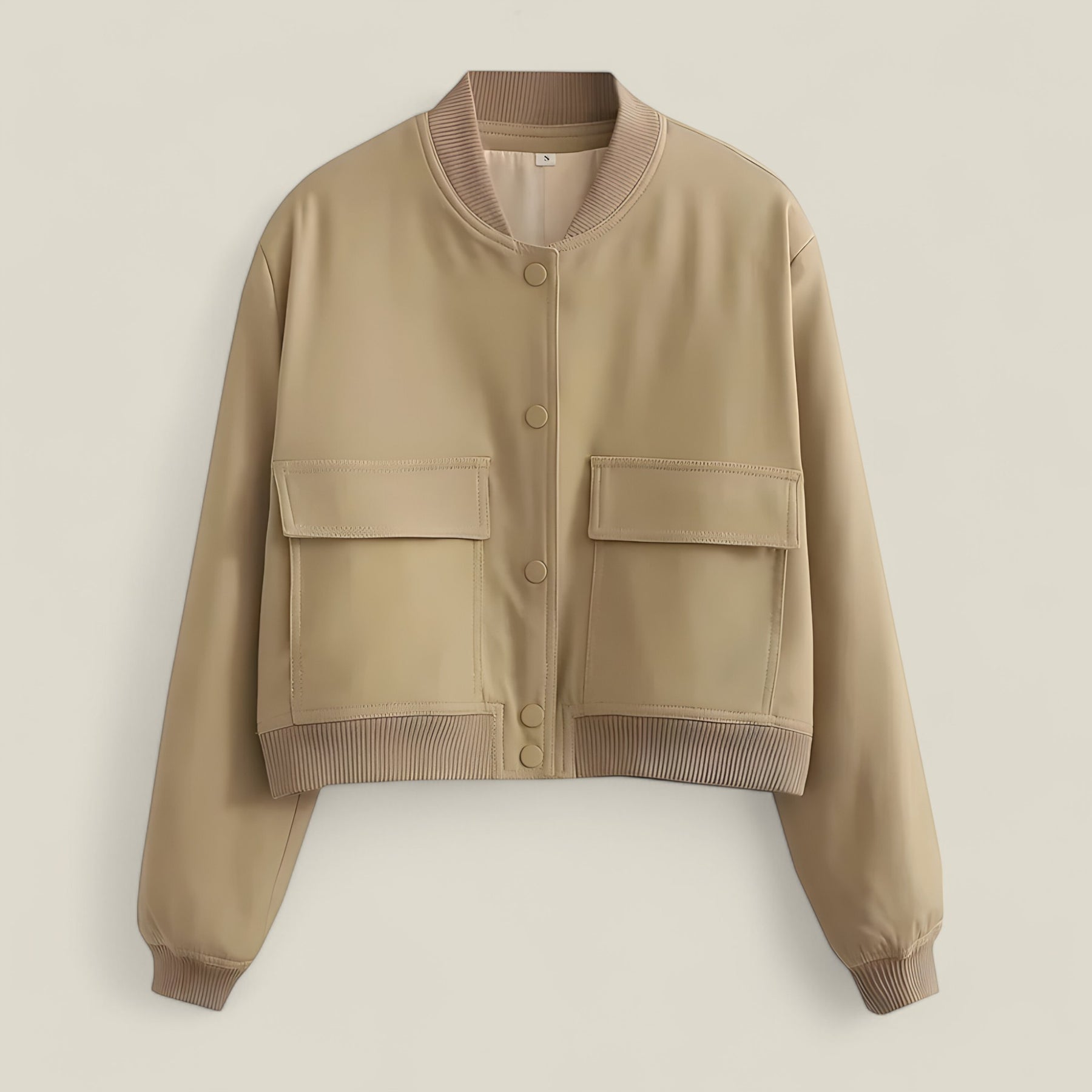 Skyler | Damen Aviator Bomberjacke – Cropped Herbst/Winter - Khaki - Skyler | Damen Aviator Bomberjacke – Cropped Herbst/Winter - €25 - Concept FashionLab