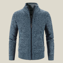 Lukas | Herren Strickjacke mit Fleece - Warm und Stilvoll - Blau - Lukas | Herren Strickjacke mit Fleece - Warm und Stilvoll - €25 - Concept FashionLab