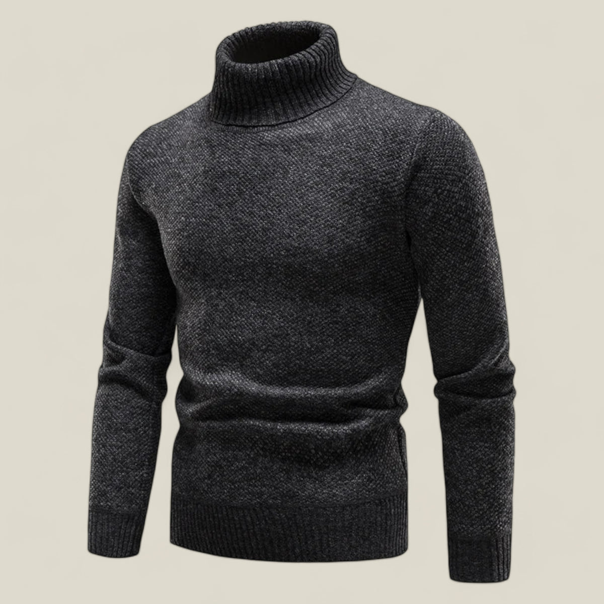 Adam | Herren Rollkragen-Fleecepullover – Warmer Slim Fit für Herbst/Winter - Schwarz - Adam | Herren Rollkragen-Fleecepullover – Warmer Slim Fit für Herbst/Winter - €25 - Concept FashionLab