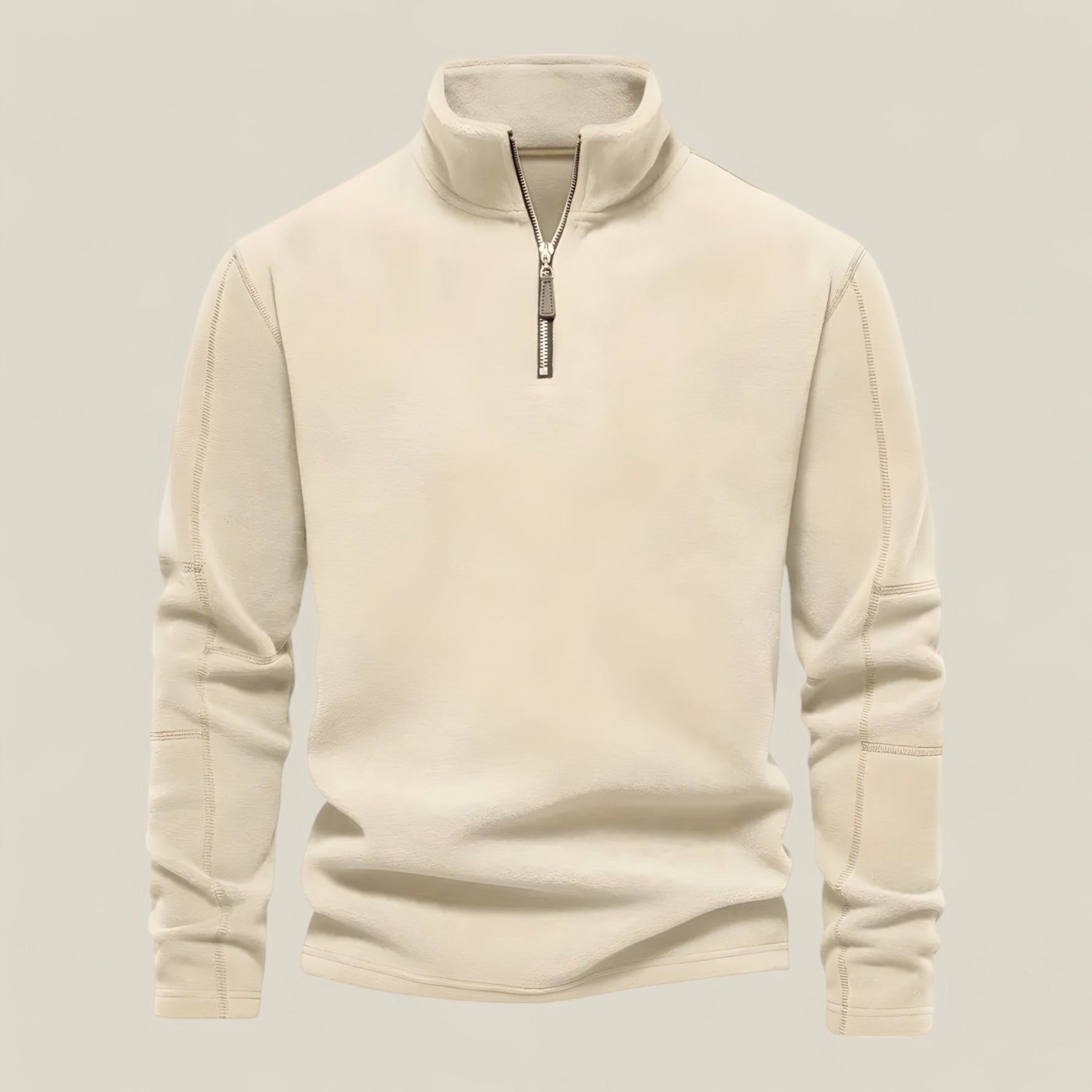 Oliver | Herren Stehkragen-Pullover – Stylisch und Warm für Herbst/Winter - Khaki - Oliver | Herren Stehkragen-Pullover – Stylisch und Warm für Herbst/Winter - €25 - Concept FashionLab