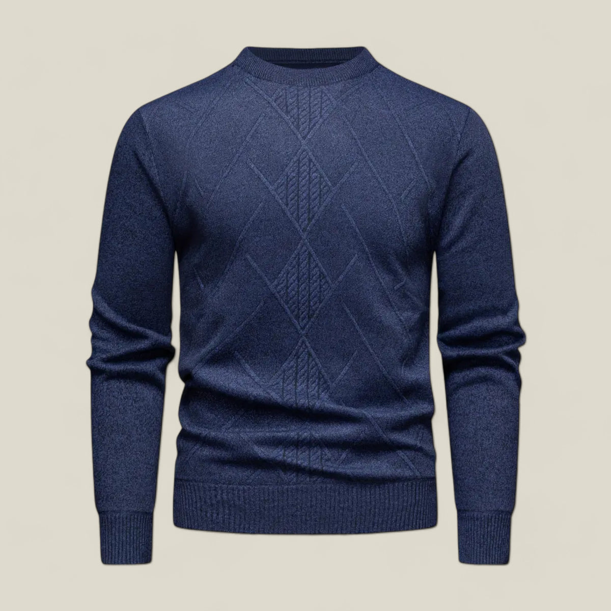 Fabian | Herren Jacquard-Strickpullover – Herbst-/Winterkomfort - Marineblau - Fabian | Herren Jacquard-Strickpullover – Herbst-/Winterkomfort - €25 - Concept FashionLab