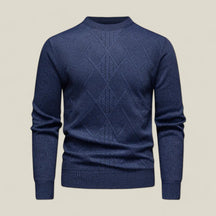 Fabian | Herren Jacquard-Strickpullover – Herbst-/Winterkomfort - Marineblau - Fabian | Herren Jacquard-Strickpullover – Herbst-/Winterkomfort - €25 - Concept FashionLab