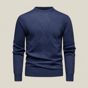 Fabian | Herren Jacquard-Strickpullover – Herbst-/Winterkomfort - Marineblau - Fabian | Herren Jacquard-Strickpullover – Herbst-/Winterkomfort - €25 - Concept FashionLab