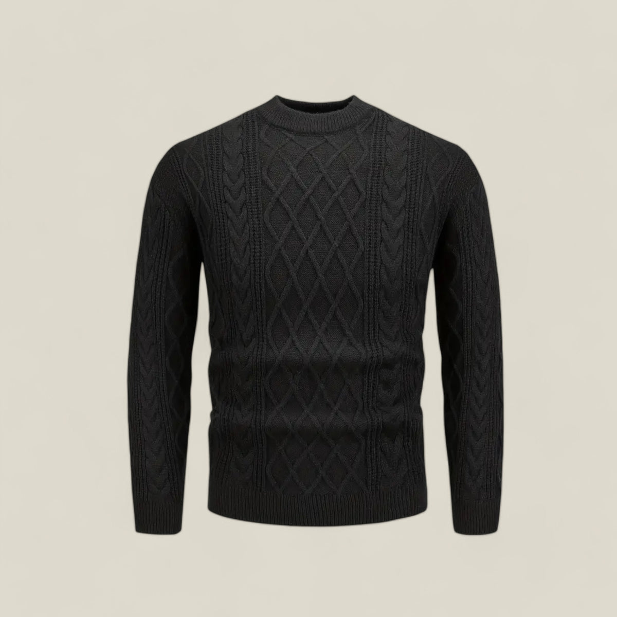 Magnus | Herren Kabelstrickpullover – Herbst & Winter - Schwarz - Magnus | Herren Kabelstrickpullover – Herbst & Winter - €25 - Concept FashionLab