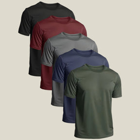 Alessandro | 5er-Pack Sport-T-Shirts – Atmungsaktiv für den Sommer - Schwarz Wein navy oliv grau - Alessandro | 5er-Pack Sport-T-Shirts – Atmungsaktiv für den Sommer - €25 - Concept FashionLab