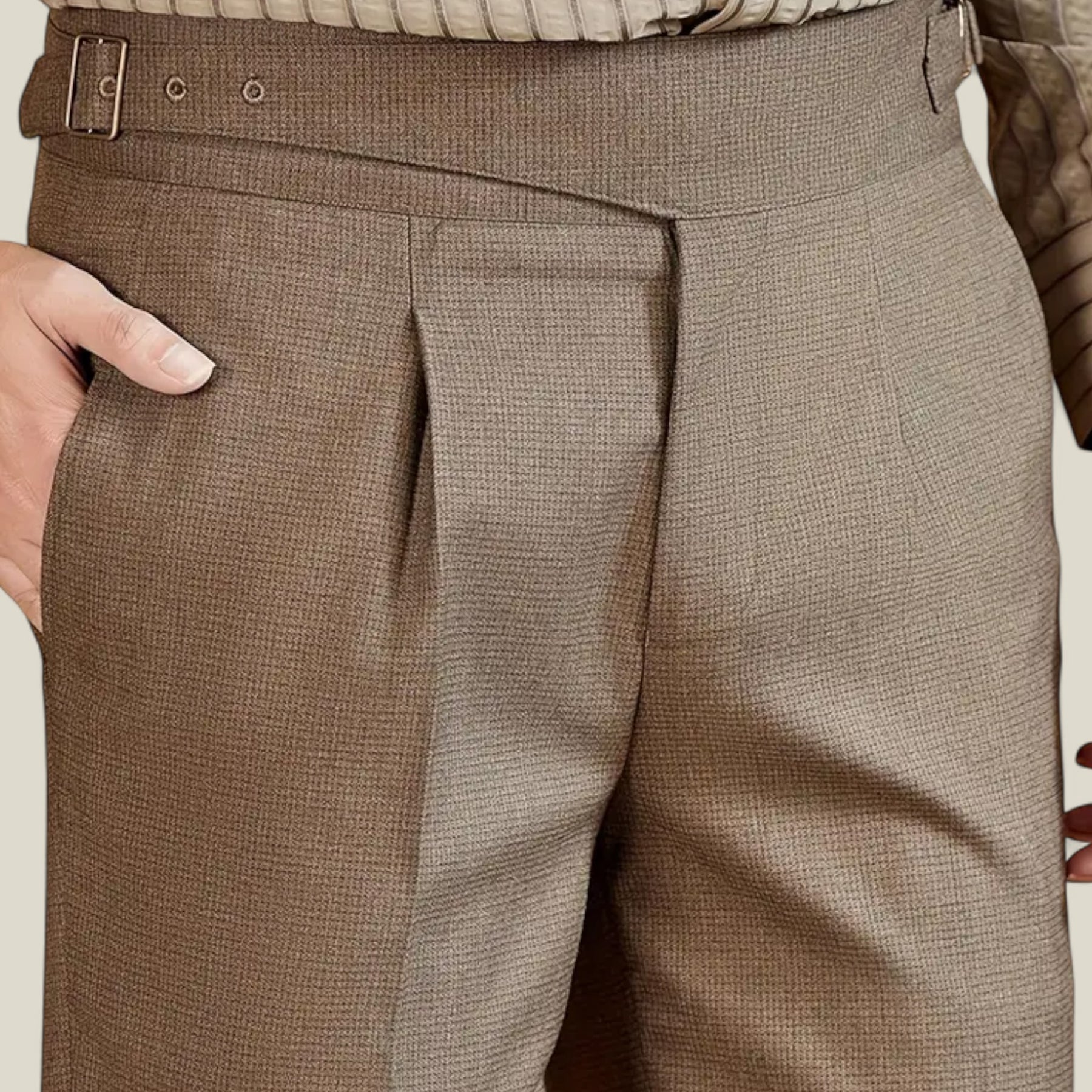 Luca | Elegante Karierte Winterhose – Herrenmode - Khaki - Luca | Elegante Karierte Winterhose – Herrenmode - €25 - Concept FashionLab