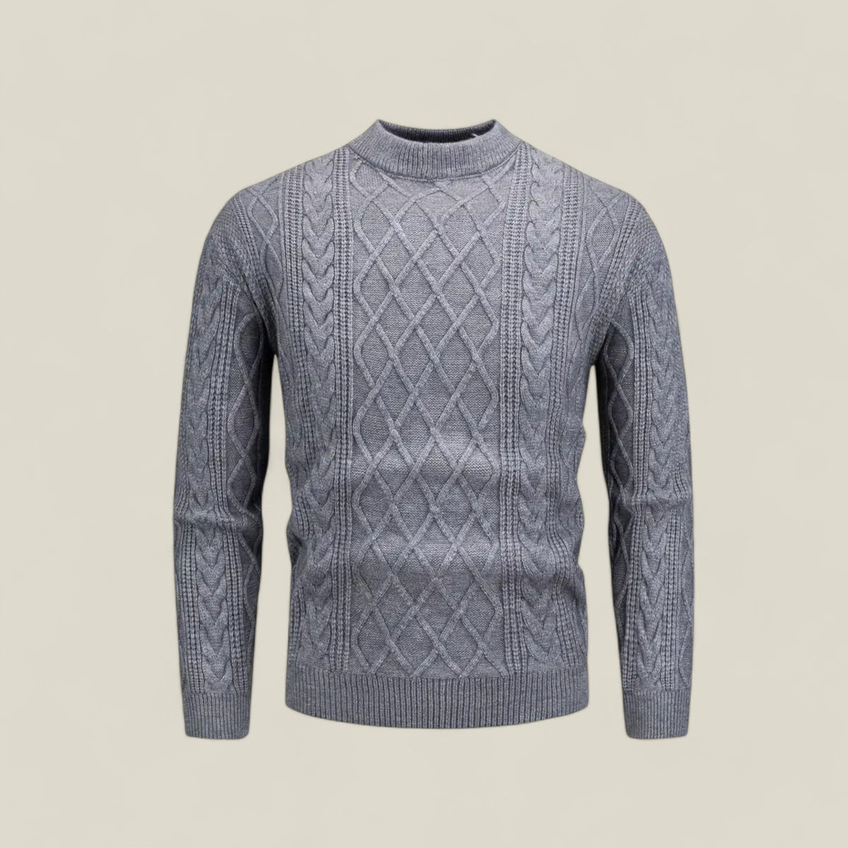 Magnus | Herren Kabelstrickpullover – Herbst & Winter - Grau - Magnus | Herren Kabelstrickpullover – Herbst & Winter - €25 - Concept FashionLab