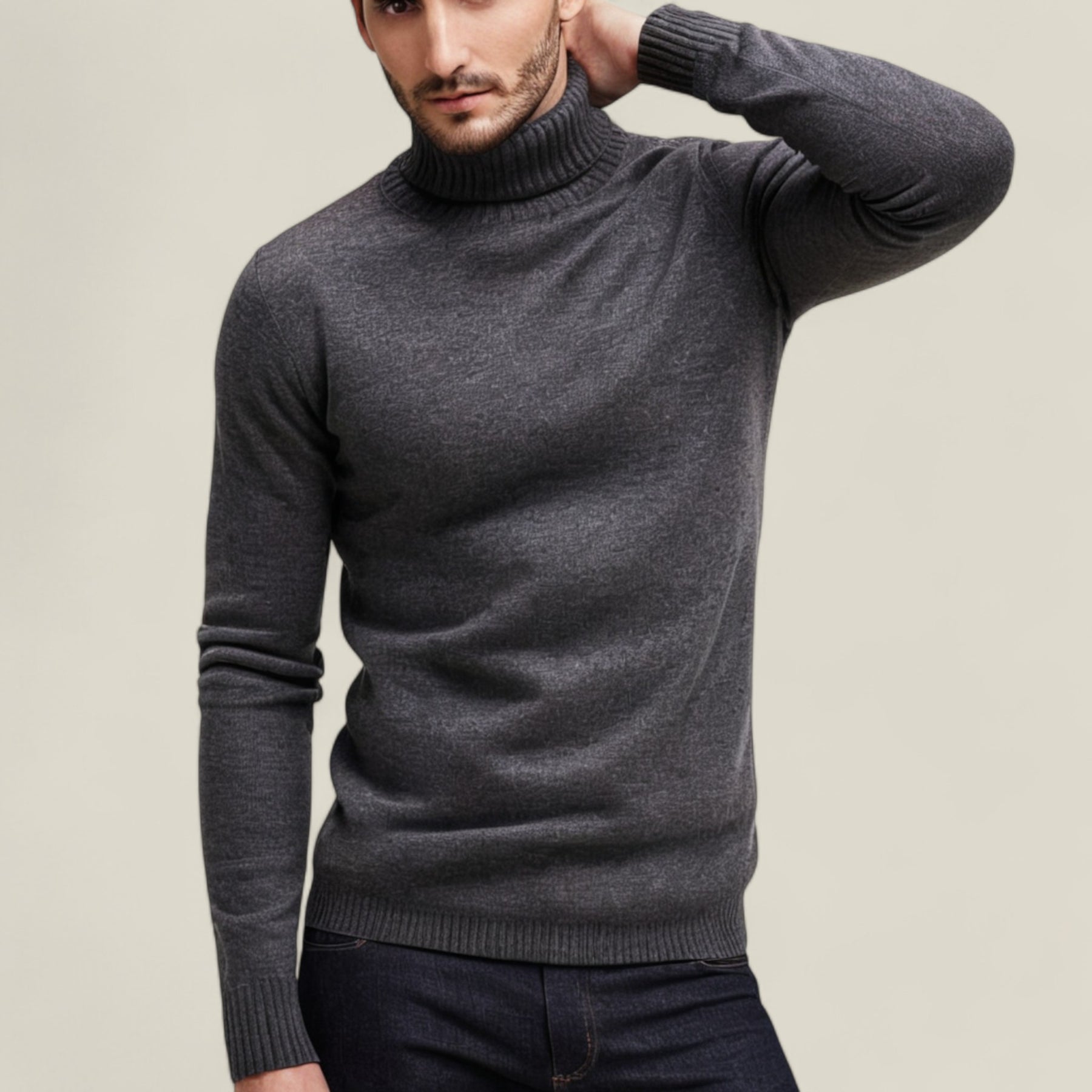 Adam | Herren Rollkragen-Fleecepullover – Warmer Slim Fit für Herbst/Winter - - Adam | Herren Rollkragen-Fleecepullover – Warmer Slim Fit für Herbst/Winter - €25 - Concept FashionLab