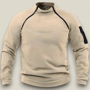 Trek | Herren-Pullover aus Fleece, winddicht - Taktisch & Leger - Khaki - Trek | Herren-Pullover aus Fleece, winddicht - Taktisch & Leger mit Stehkragen - €25 - Concept FashionLab