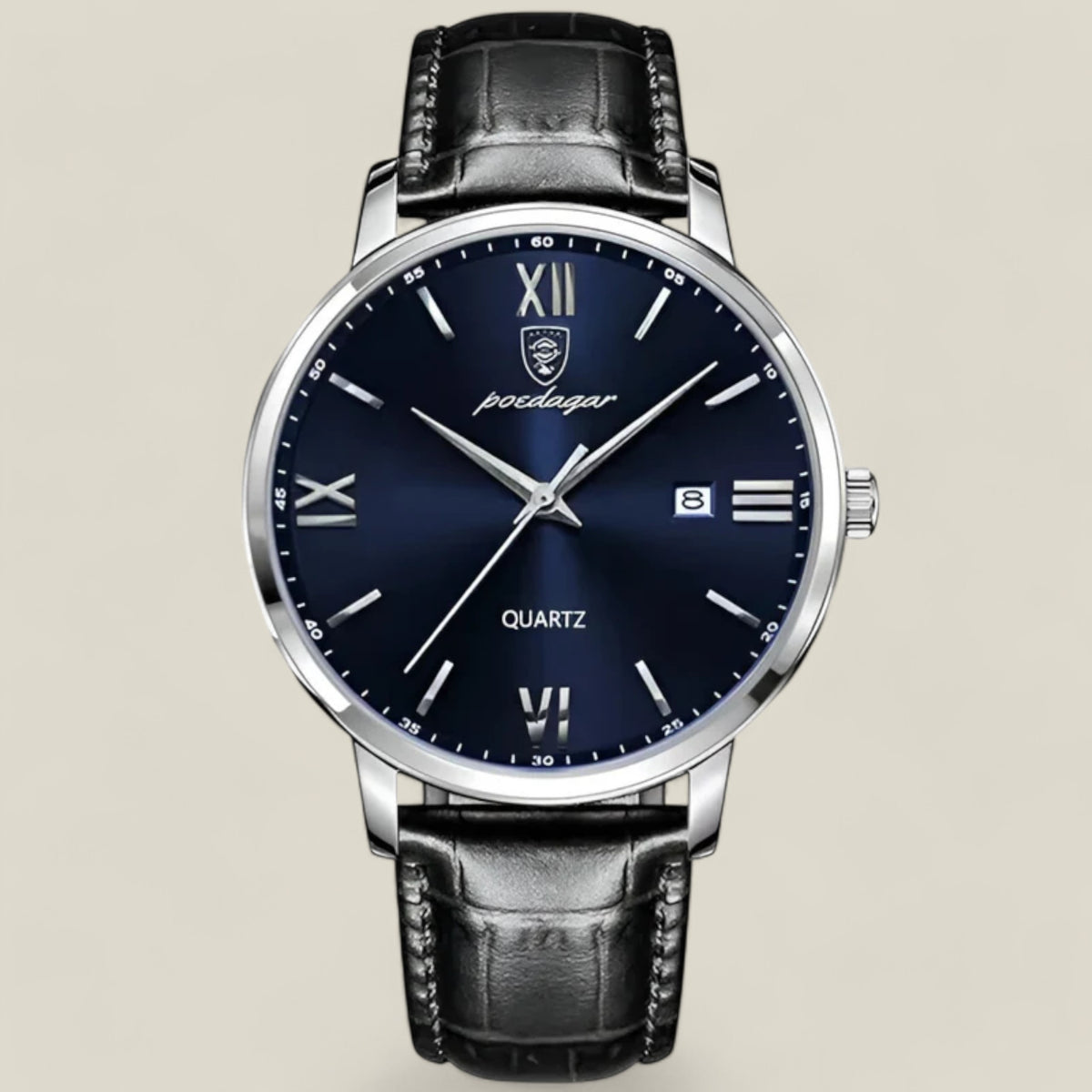 Morgan | Herren Luxus Quarz Uhr - Stilvolle Lederarmbanduhr für anspruchsvolle Männer - Silber Blau - Morgan | Herren Luxus Quarzuhr - Elegante Lederarmband Uhr - €25 - Concept FashionLab