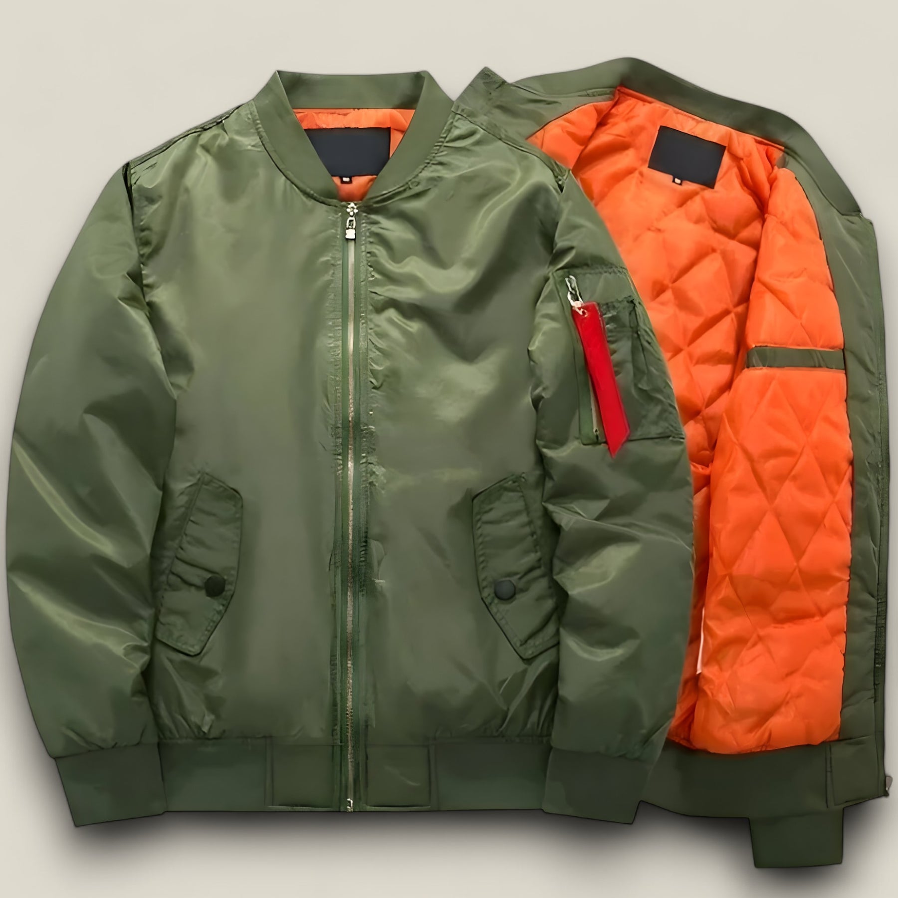 Logan | Pilot Bomberjacke - Militärwärme für Herbst & Winter - Grün Dickes - Logan | Pilot Bomberjacke - Militärwärme für Herbst & Winter - €25 - Concept FashionLab